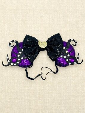 Elastic Purple Sequin Ursula Minnie Ears | Disney-Inspired Mouse Ears